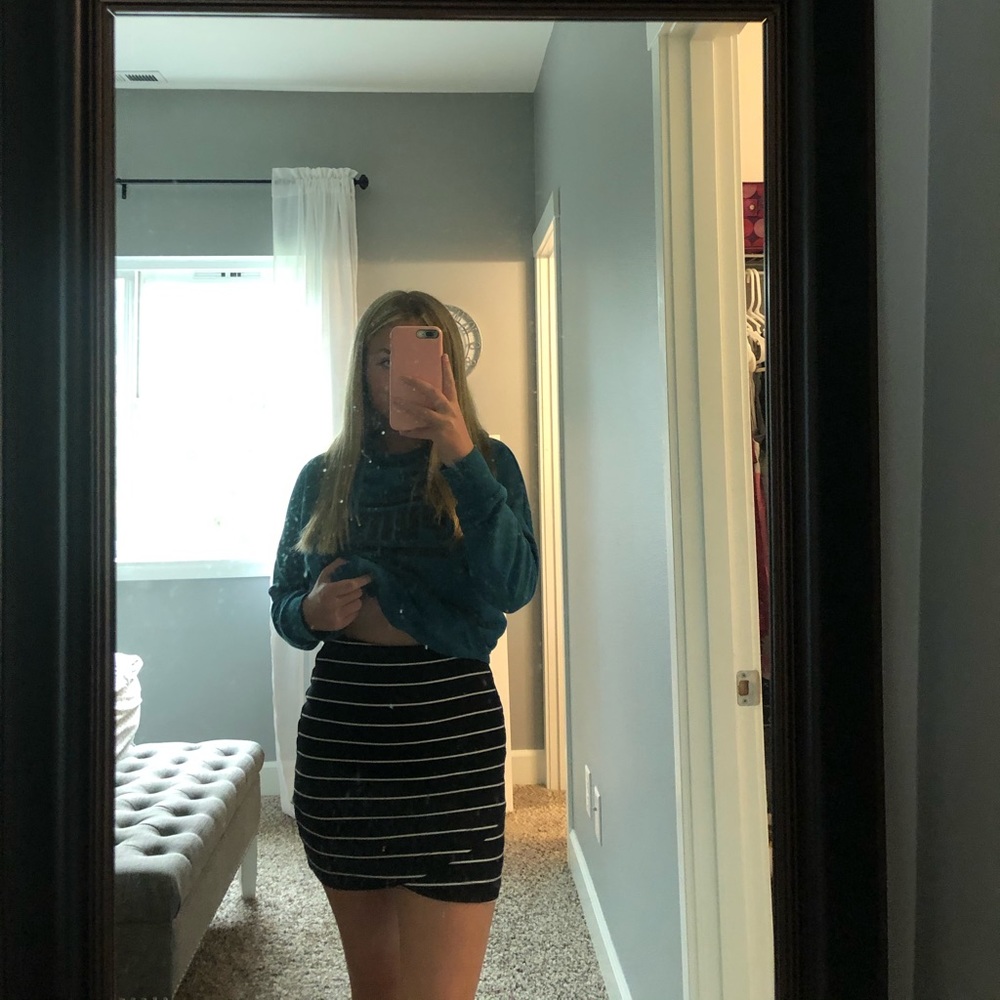 Black striped skirt